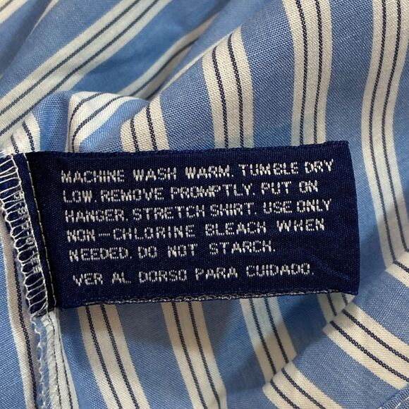 Stafford Blue and White Striped Dress Shirt Size 17/1/2  (35) New No Tag - Picture 5 of 7